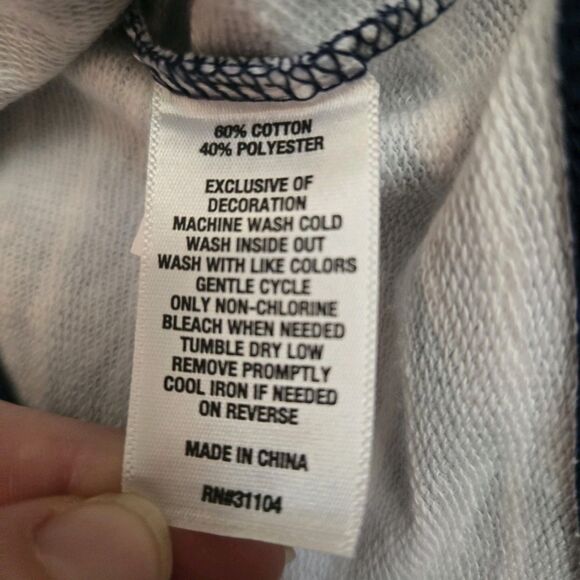 NWT Crown & Ivy Kids 3T Navy Half Zip Pullover Striped Cotton Blend Long Sleeve - Picture 6 of 8